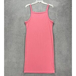 Rogue Collection Dress Womens 3X Pink Tank Stretch Midi spaghetti strap